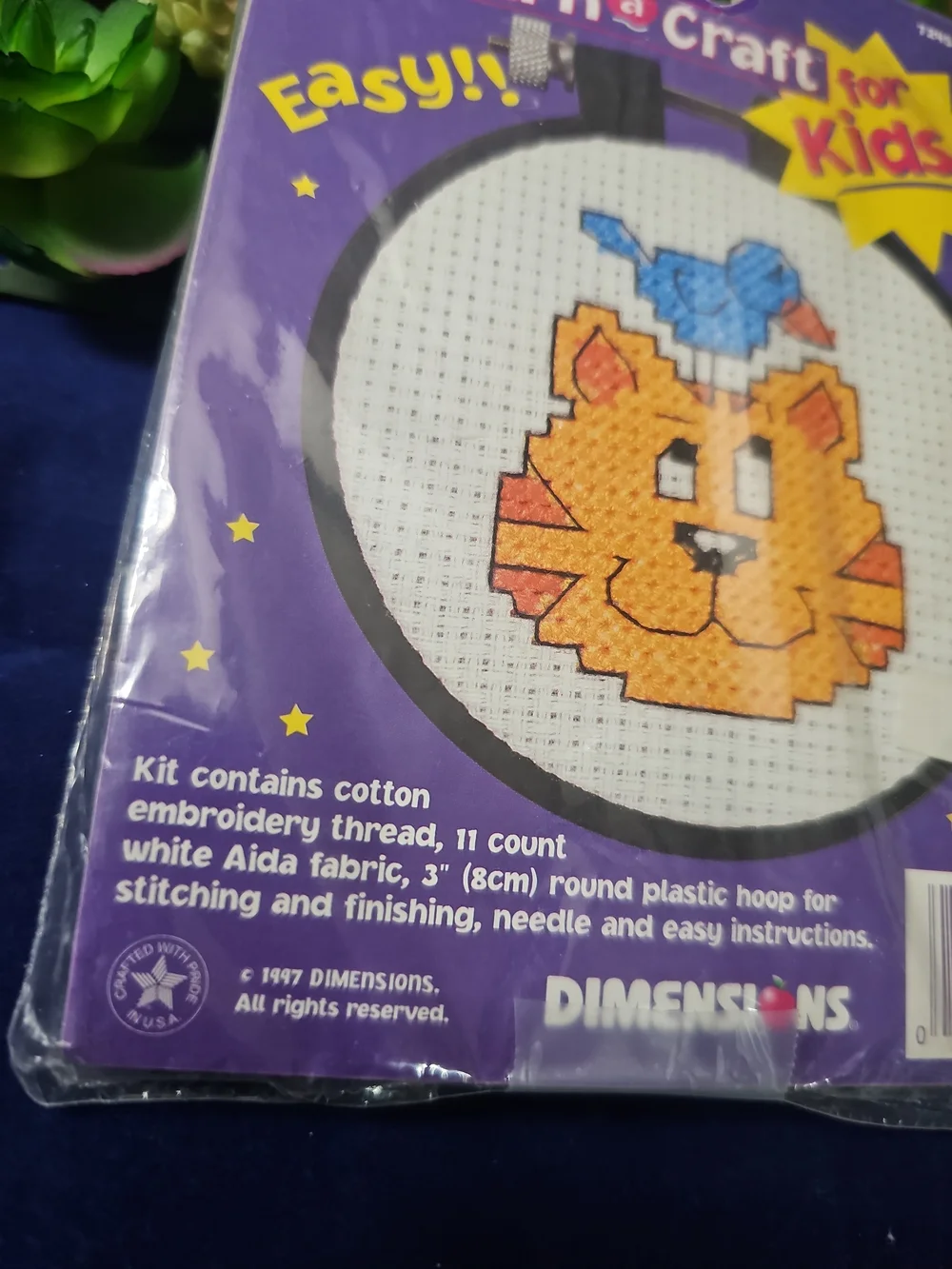 Learn a Craft for Kids Orange Cat Cross Stitch Kit , Sealed